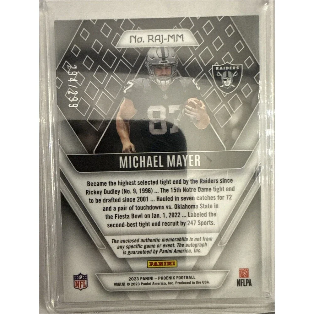 2023 Panini Phoenix Michael Mayer #RAJ-MM RPS Rookie Auto Jersey /299